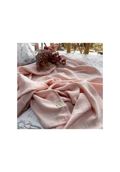 Çift Katlı Müslin Battaniye Geniş En 100 x 120 CM Müslin Örtü Pudra Pembe