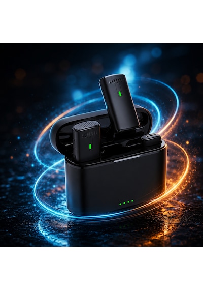 HEPU HP-K10 2.4GHz Kablosuz Mikrofon Seti – Şarj Kutulu iOS/Type-C Uyumlu