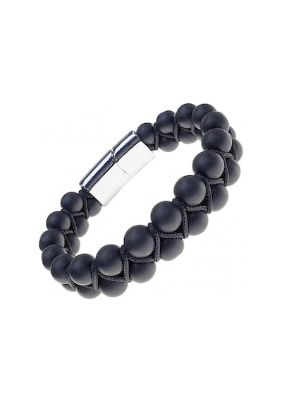 Brezza Lusso Jewelry Oniks Doğal Taşlı Makrome Erkek Bileklik Siyah