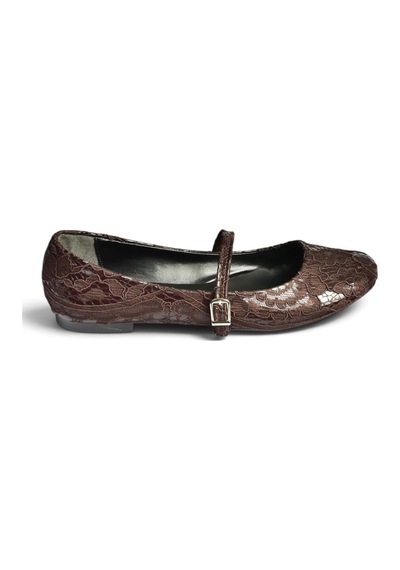 Fox Shoes Z726232704 Kahverengi Kumaş Bantlı Kadın Babet