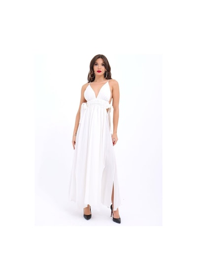Fashion Cocktail İp Bağlama Askılı Yan Dekolteli Bağcık Fiyonk Pamuklu Maxi Uzun Tatil Beach Yazlık Elbise Beyaz Fashion Cocktail İp Bağlama Askılı Yan Dekolteli Bağcık Fiyonk Pamuklu Maxi Uzun Tatil Beach Yazlık Elbise Beyaz