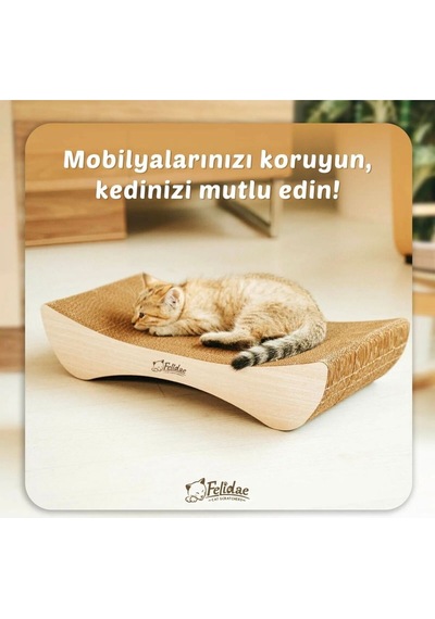 Oluklu Mukavva, Kedi Tırmalama Kanepesi Yatay Tırmalama / 50x10x24cm Small - Cs8 Lw