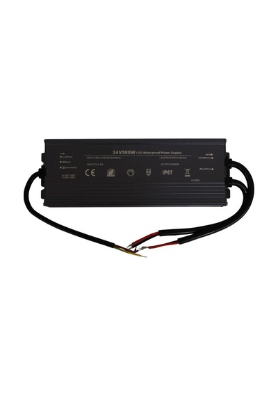 HazarLed 24 Volt 20,8 Amper Ip67 Su Geçirmez Dış Cephe Led Adaptör 500 Watt