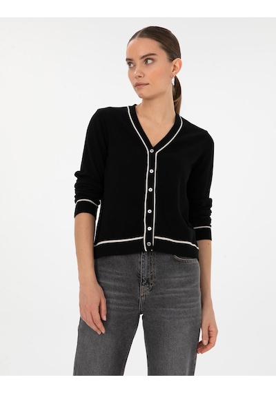 Pierre Cardin Kadın Siyah Hırka Triko 50316344-vr046 Siyah