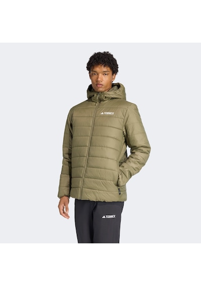 Adidas Terrex Multi Essentials Climawarm Yalıtımlı Kapüşonlu Erkek Yeşil Yürüyüş Montu Kb2186