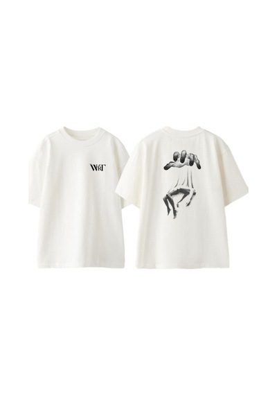 Thewert Ruh Emme Tasarım Sırt Baskılı Pamuk Beyaz Oversize T-shirt