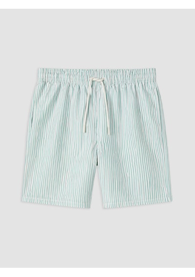 Lcw Swımwear Turkuaz Kısa Boy Çizgili Erkek Deniz Şortu