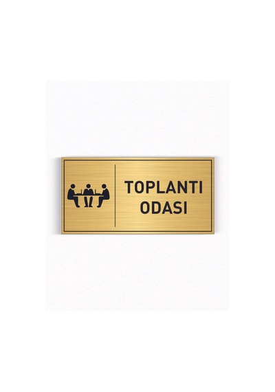 Toplantı Odası Yazılı Gold Metal Levha 20 X 10 Cm