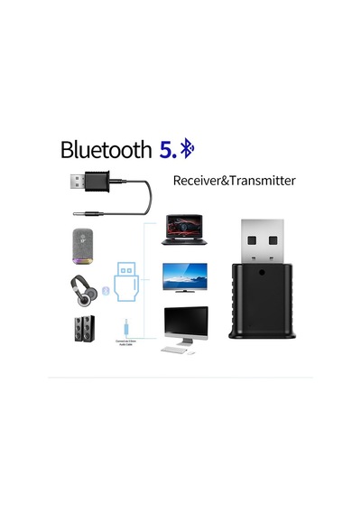 2 Arada 1 Yayıcı Alıcı Ble 5.0 2 Mod Araç Ses Çok Fonksiyonlu Adaptör Bluetooth Uyumlu