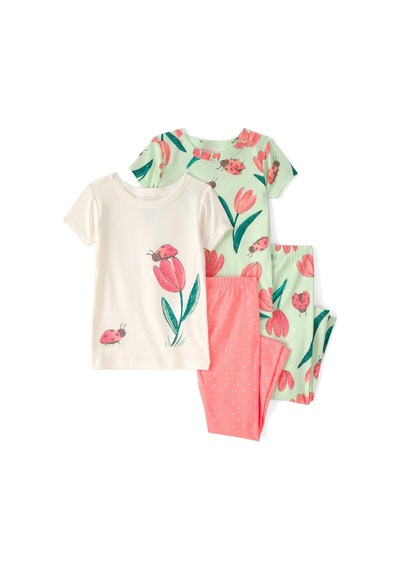 Carter's Küçük Kız Çocuk Pijama Set 2u595710 Pembe-yeşil