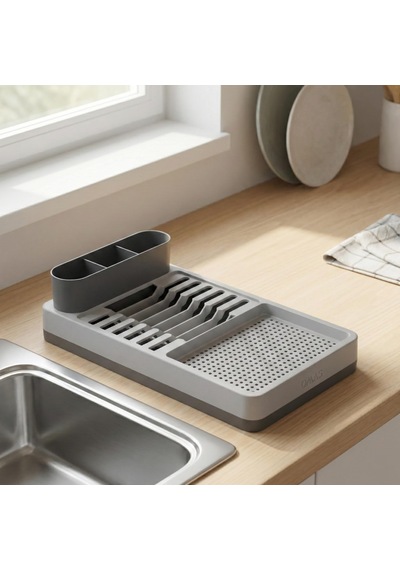 Deconox Aqua Gri Tezgah Üstü Bulaşıklık - Modern Mutfak Organizer