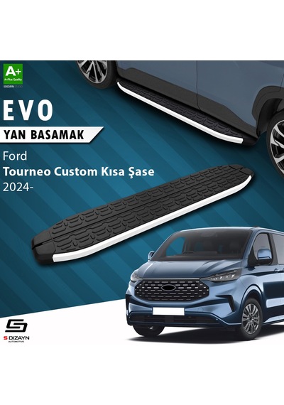S-dizayn Ford Tourneo Custom 2 Kısa Şase Evo Aluminyum Yan Basamak 223 Cm 2023 Üzeri A+ Kalite