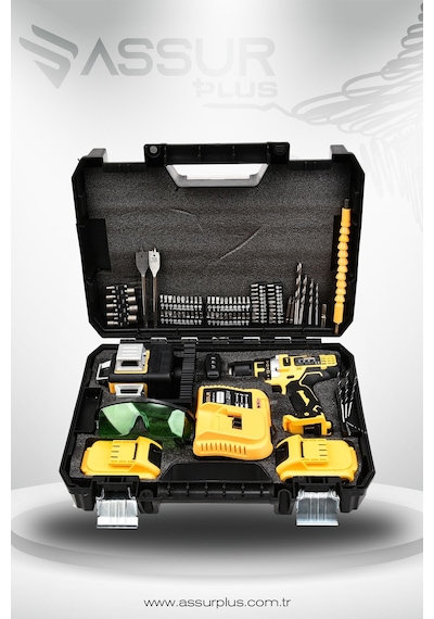 Assur ASR1026 12V Akülü Vidalama 12 Köşe 360 Lazer Hizalama Sarı