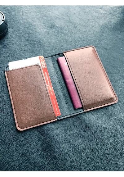 Vip Gift Voyager Pasaport Kılıfı Minimalist Vegan Suni Deri Pasaportluk Ka Kahverengi