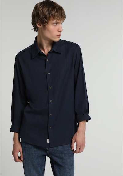 Colin's Colins Regular Fit Shirt Neck Düz Erkek Lacivert Uzun Kol Gömlek Cl1082606 Q1.v2 Nav