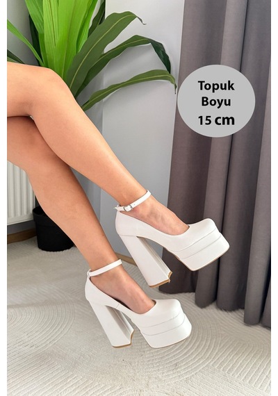 Kadın Sophia 15 Cm Platform Topuklu Ayakkabı Beyaz