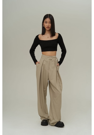 Mai Collection Mai Studios Co. Carmen Olive Green Palazzo Pantolon Olive