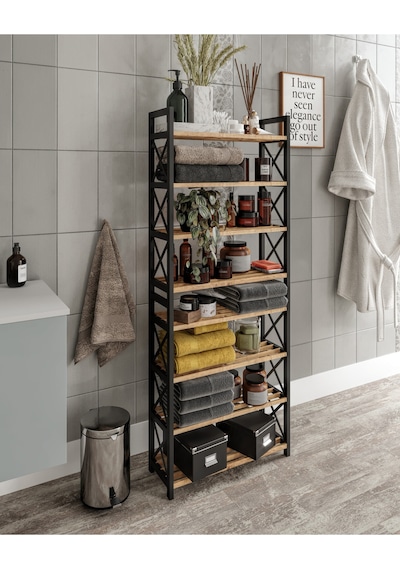 Dekoratif Banyo Rafı Organıser Çok Amaçlı Raf Düzenleyici Siyah