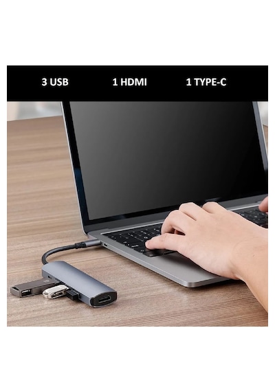 5in1 Type-c To Usb Hub 5 Port Çoklayıcı Usb 3.0/hdmı/type-c