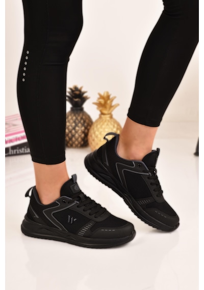 Unisex Spor Ayakkabı Sneaker Siyah