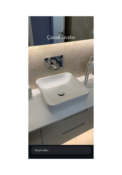 Cerastyle One 46 X 46 Cm Tezgah Üstü Çanak Lavabo Ekru