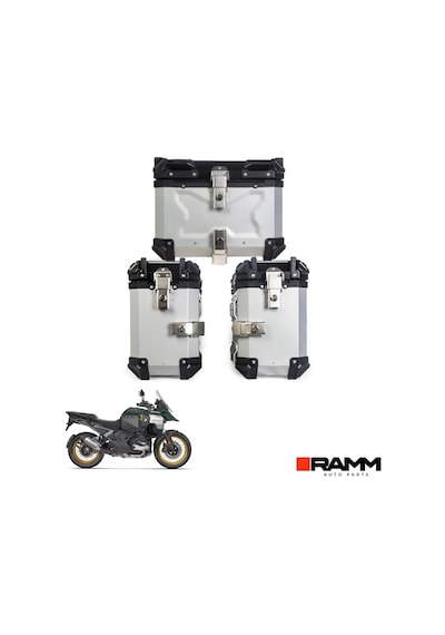 Bmw Motorrad 1300 Gs - 1300 Gs Adventure Alüminyum Üçlü Çanta Seti - Gümüş Siyah