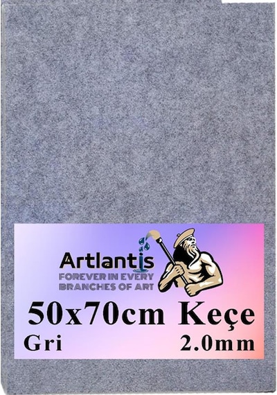 50x70 Cm Keçe 2.0 Mm 1 Adet Renkli Hobi Keçesi Elişi Keçesi Anasınıfı Kreş Okul Öncesi Gri