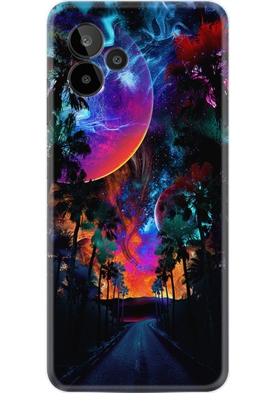 General Mobile Gm 24 Pro Kılıf Resimli Desenli Silikon Platinium Series Mysterious World 1806