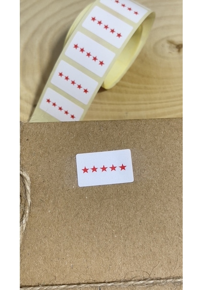 Beş Yıldız Yapışkanlı Etiket 20x15mm 200 Adet