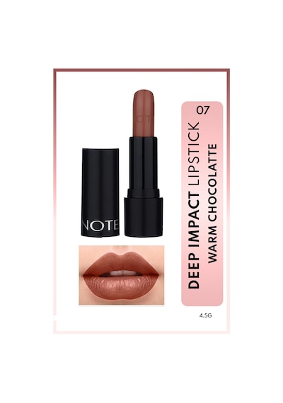 Note Cosmetique Deep Impact Lipstick Kremsi Dokulu Yarı Parlak Ruj 07 Warm Chocolatte - Kahverengi Note Cosmetique Deep Impact Lipstick Kremsi Dokulu Yarı Parlak Ruj 07 Warm Chocolatte - Kahverengi