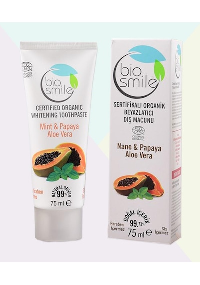 Organik Beyazlatıcı Diş Macunu Papatya Nane Aloe Vera 75 Ml Temel Bakım
