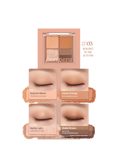 Mat, Parıltılı Tonlarda 5'li Far Paleti Perıpera Ink Pocket Shadow Palette 03 Rolling İn The Autum 62207048 Mat, Parıltılı Tonlarda 5'li Far Paleti Perıpera Ink Pocket Shadow Palette 03 Rolling İn The Autum 62207048