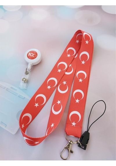 Türk Bayrağı Kart Askısı Ve Cumhuriyet 100. Yıl Yoyo Yaka Kartlığı Yatay Dikey Kart Koruyucu