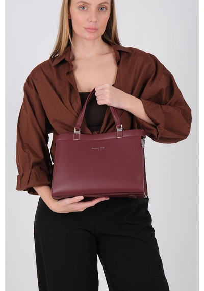 Silver Polo Sp1237 Kadın El Çantası Cilt Bordo-bordo