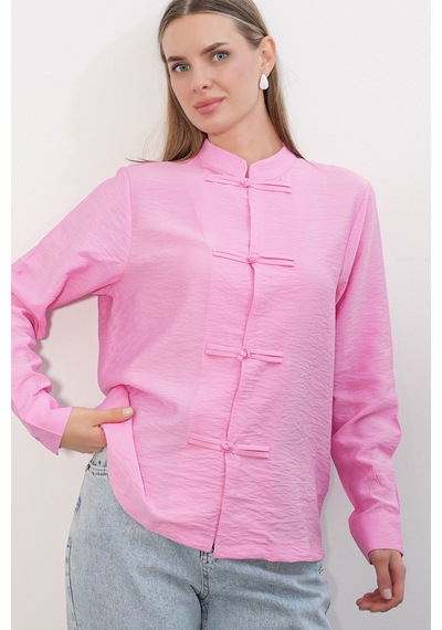 Hiccup Bdart Viskoz Naylon Gömlek Pembe