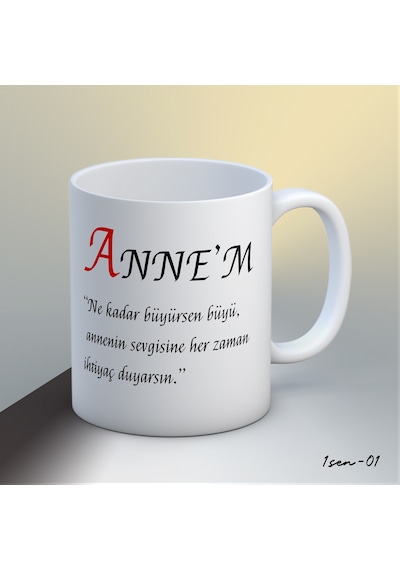 Anne Temalı Kupa Bardak-1sen01 Beyaz
