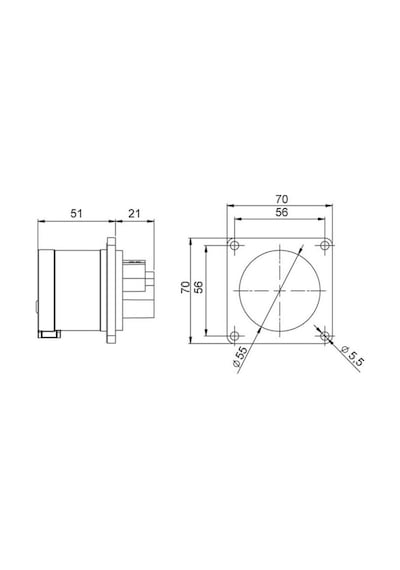 Mete Enerji 5x32a. Ip44 Makine Fişi -düz- Viali Bağl. 406221v