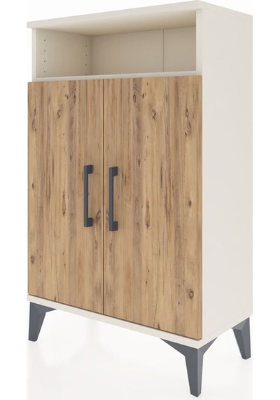Arges Komodin 3 Raflı 2 Kapaklı 60x30x96 Aytaşı-çam Aytaşı