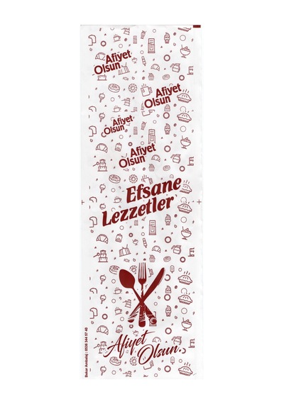Çatal Kaşık Kılıfı Kuşe Efsane Lezzetler 8x24 Cm-1000 Adet