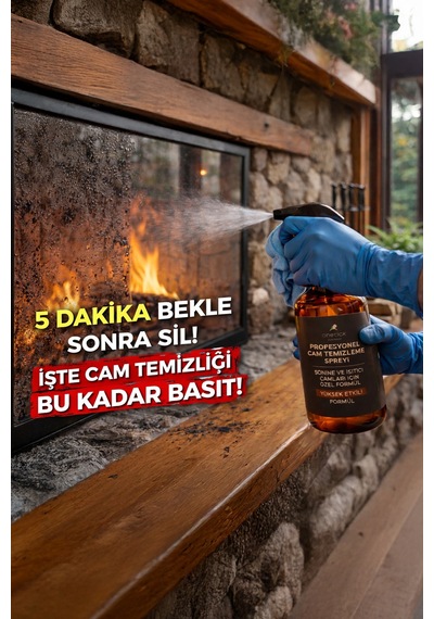Pelet Soba Camı Temizleme Ve Şömine Soba Camı Temizleme Spreyi 500ml İs Ve Kurum Temizleme