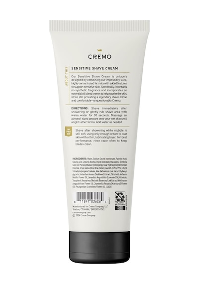 Cremo Sensitive Hassas Ciltler İçin Tıraş Kremi 177ml