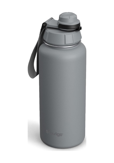 1 Hand Leak-proof Sızdırmaz Çelik Termos 1000 Ml Grey St-214 Genel