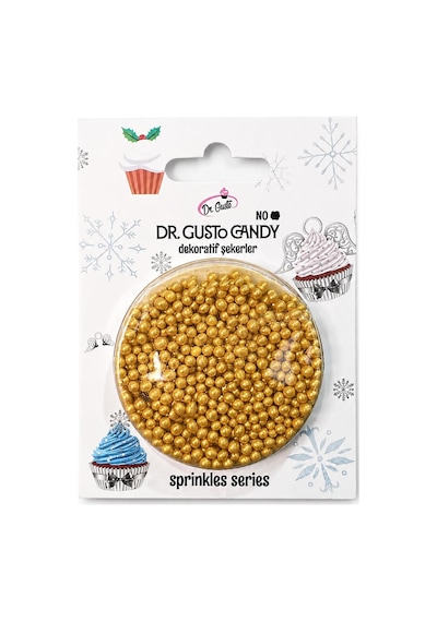Dr. Gusto 2 Mm Candy Altın Boncuk Pasta Süsleme Şekeri