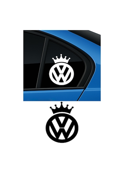 Volkswagen King Oto Sticker, Volkswagen Oto Aksesuar 25x20 Cm