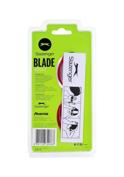Slazenger Yetişkin Yüzücü Gözlüğü Blade 2321 Smoke Red Red Kırmızı