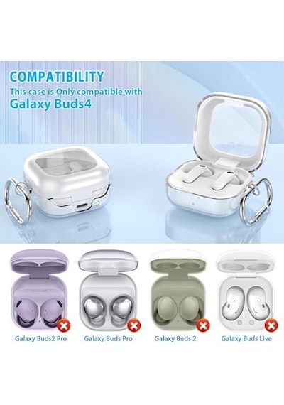Galaxy Buds 4 Kılıf Askı Aparatlı Transparan Silikon Şeffaf