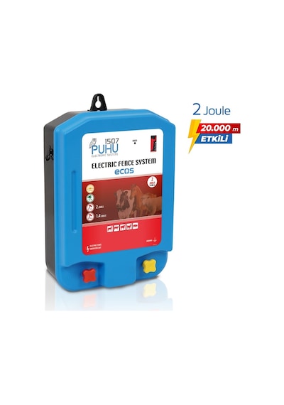 Puhu Ecos Eko Güneş Enerjili Elektrikli Çit Cihazı 2 Joule 20w Panel + 12v/14ah Jel Akü