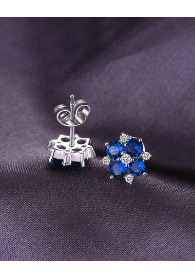Brezza Lusso Jewelry Safir Taşlı Elegant Stylish Night Kadın Gümüş Küpe