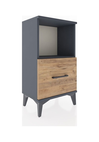 Arges Komodin Tek Çekmeceli 44x30x80 Antrasit-çam Antrasit