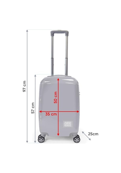 Coral High Sarı Lacivert Çubuklu Kabin Boy Valiz 50cm 16562 Çok Renkli